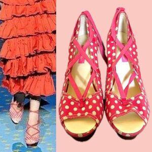 Betsey Johnson Runway S/S 2009 Polka Dot Wooden Heels